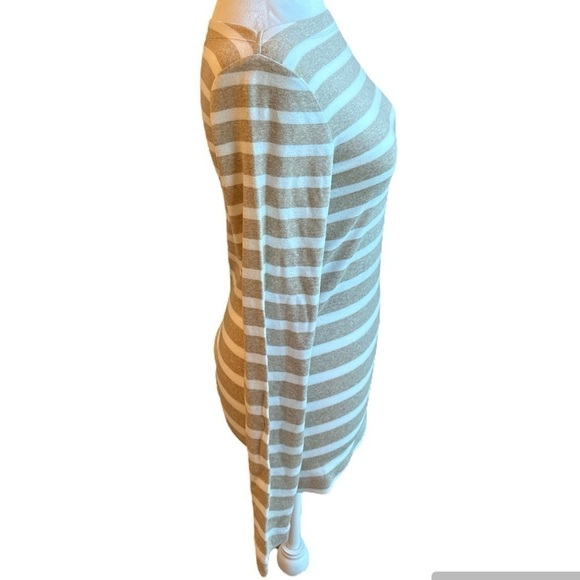 NWT GAP Modern Boat Neck Tan Oatmeal & White Stripe Long Sleeve Tee size Small - Picture 5 of 12